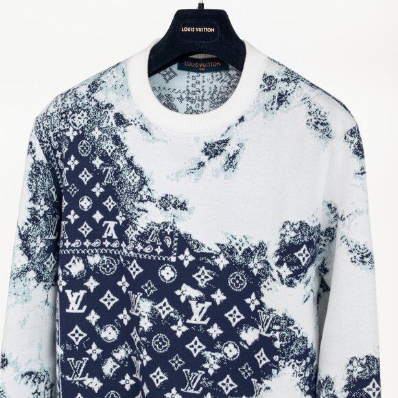 Louis Vuitton Indigo & White Monogram Bandana Crewneck Sweater - Picture 4 of 15